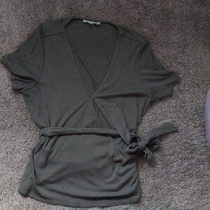 Olive Green Wrap Top
